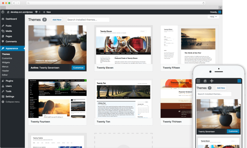 Das Backend von WordPress